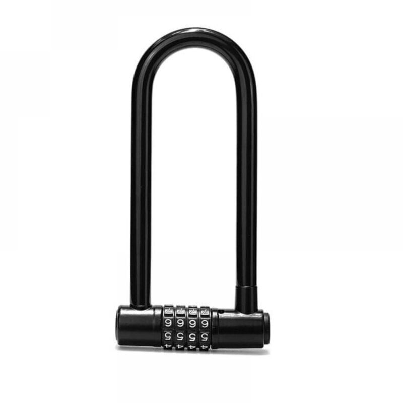 Fahrradschloss mit 4-stelligem Code – 18 cm langes, wasserdichtes, zurücksetzbares Kombinationsfahrradschloss – Diebstahlschutz für Elektroroller,