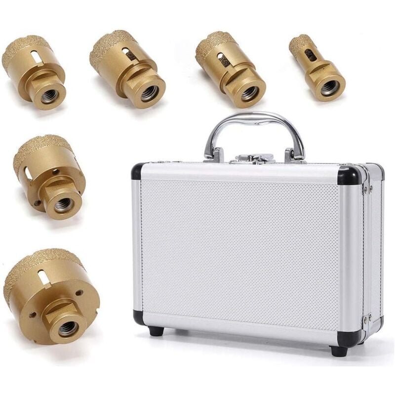 Set mit 6 Diamantbohrern für Fliesen Gelb Set mit 6 Diamantbohrern für Fliesen Set mit 6 Diamantbohrern für Lochsägen 20/35/40/45/50/68 mm (Gelb)