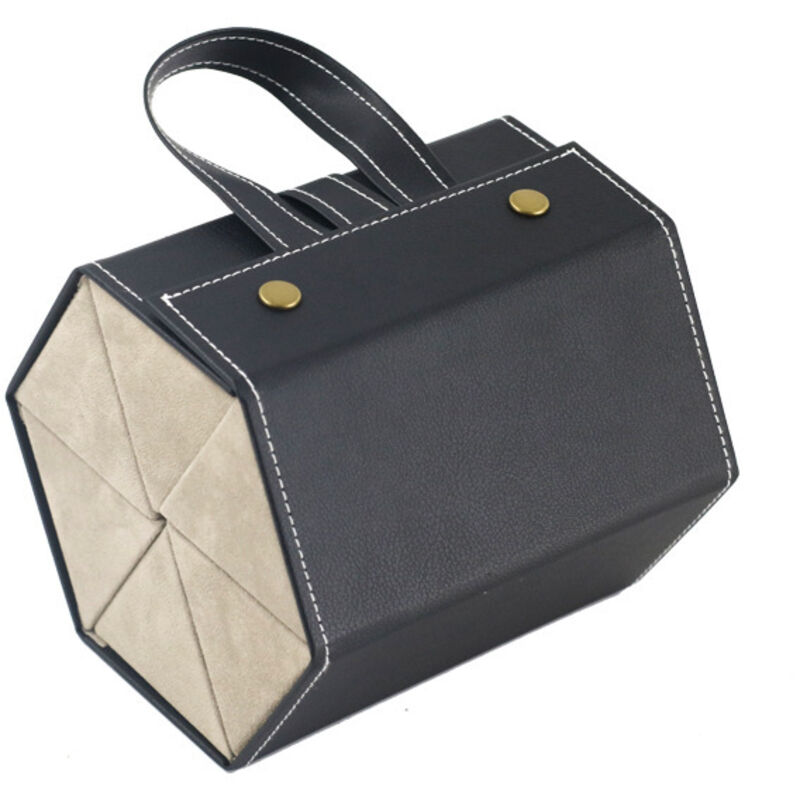 Faltbare Aufbewahrungsbox aus Polyurethan für 5 Sonnenbrillen, 5 Fächer (schwarz)