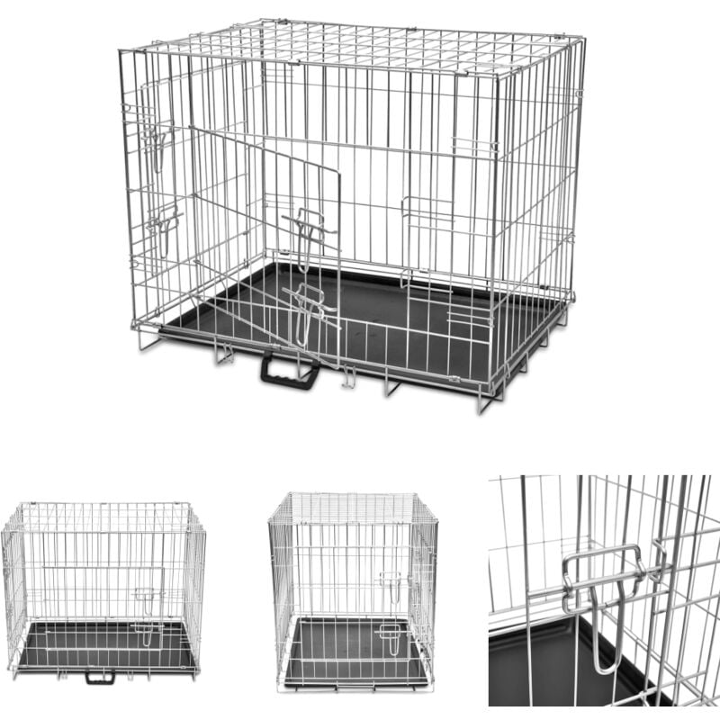 The Living Store - Faltbare Hundebox Metall l - Transportboxen & -taschen - Schwarz