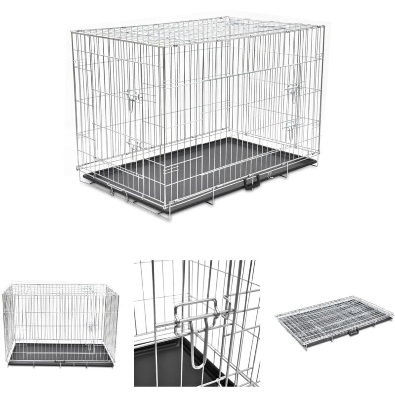 The Living Store - Faltbare Hundebox Metall xxl - Transportboxen & -taschen - Schwarz