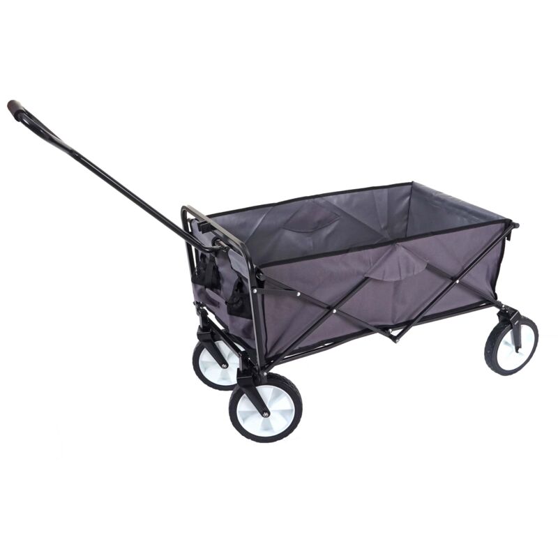 Faltbarer Bollerwagen HHG 551, Handwagen Gartenwagen Transportwagen klappbar ohne Dach/Hecktasche grau