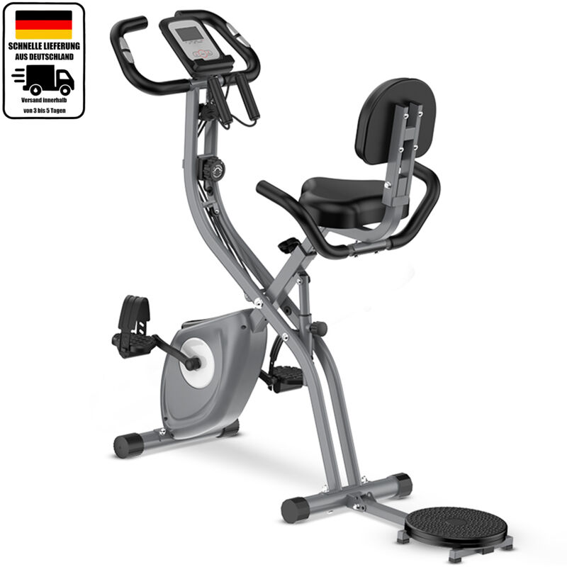 Faltbarer Heimtrainer, mit APP, magnetischem Widerstand, mit LCD-Monitor und manueller Pulsmessung, Tragkraft 120 kg