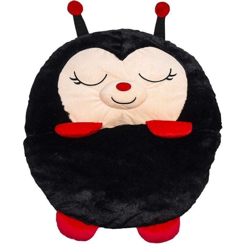 Faltbarer Schlafsack mit Kissen, 2-in-1-Schlafsack mit Trittschutz für Kinder, Marienkäfer-Stil