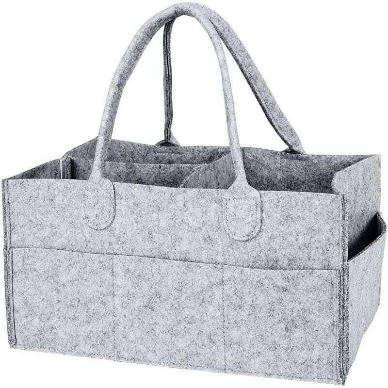 Contenitore pieghevole per pannolini, contenitore per pannolini per bambini, cestino portaoggetti portatile per la cameretta dei bambini (grigio