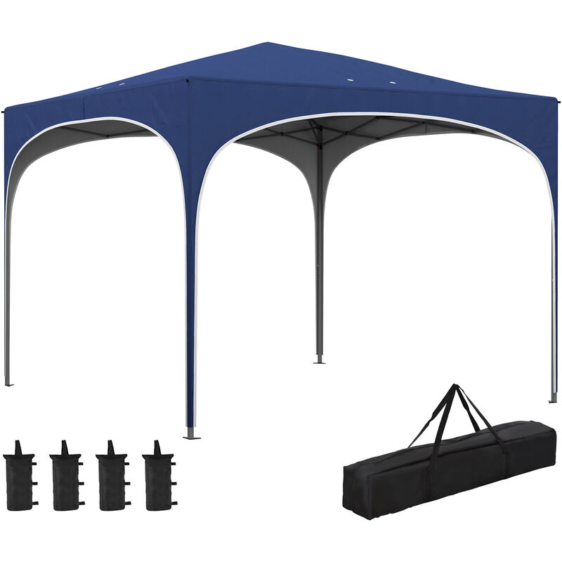 Pavillon 2,95 x 2,95 cm Faltpavillon mit UV-Schutz, höhenverstellbares Pop Up Pavillon mit Tragetasche, Sandsack, Gartenzelt für Balkon, Terrasse,