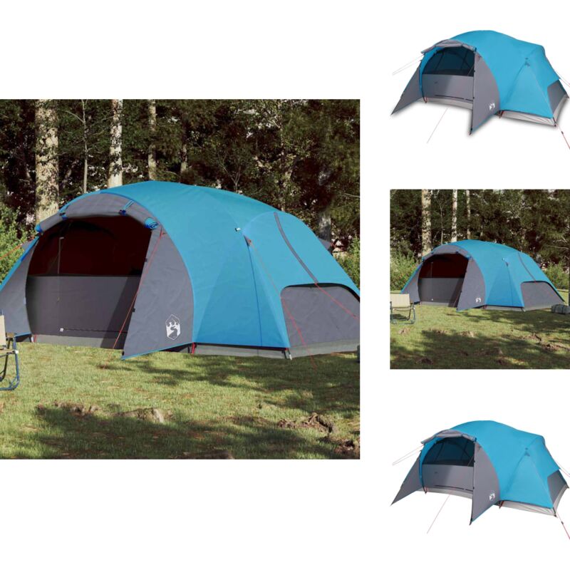Vidaxl - Familienzelt mit Belüftung 8 Personen Blau Wasserdicht - Campingzelt - Familienzelt - Wasserfest - Blaues Zelt - 8 Personen Zelt