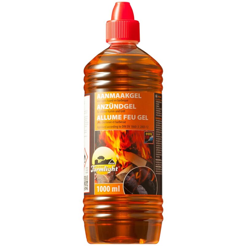Iperbriko - Farmlight Feueranzünder-Gel für Grills und Kaminöfen, 1 Liter