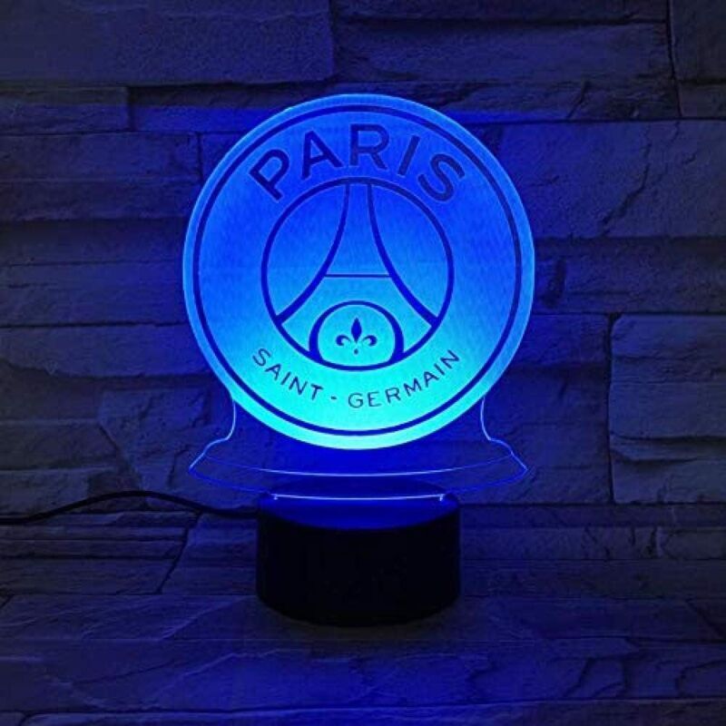 FC Paris Saint-Germain Fußballclub 3D-Illusion LED-Nachtlicht PSG-Logo Kinder-Schreibtischlampe