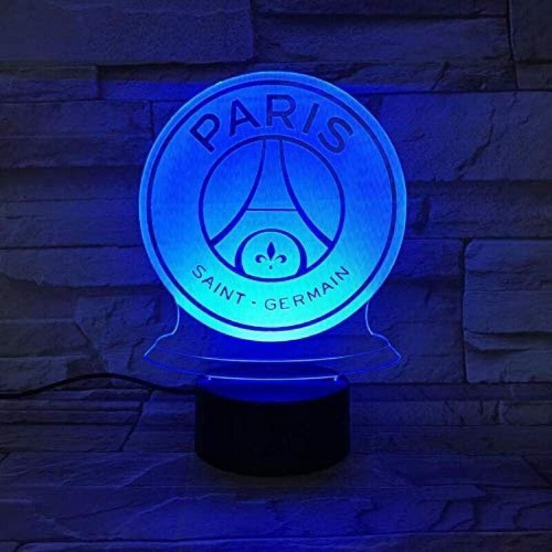 FC Paris Saint-Germain Fußballclub 3D-Illusions-LED-Nachtlicht für Kinder, Ligue 1 Logo, PSG Fußball-Nachtlampe, Tischlampe @ 1