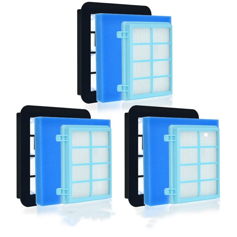Fc9331/09 Set mit 3 Ersatzfiltern für Philips FC9332, FC9331, FC8010/01, FC9555, FC9550, FC9334, FC9333, FC9330 – Staubsauger für Philips Power Pro