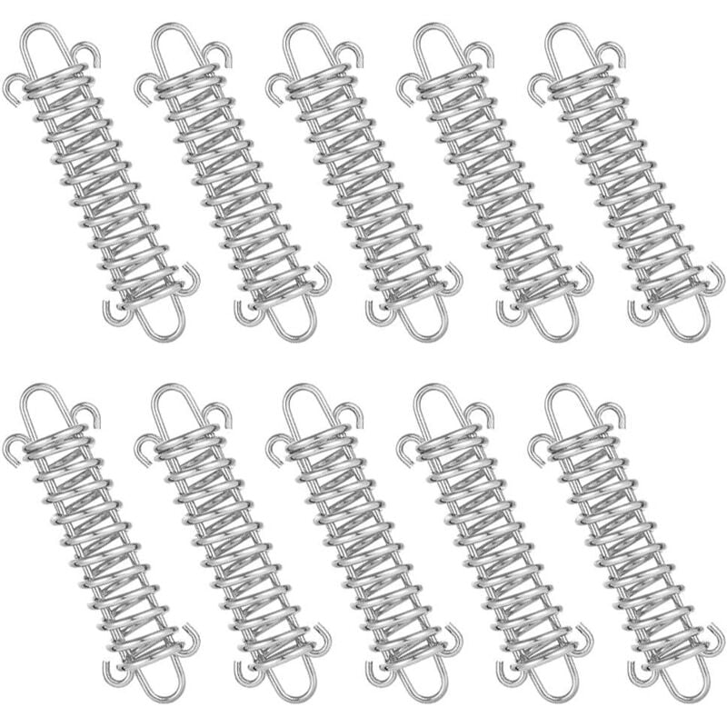 Tonchean - Federspanner, 10 Federschnallen, Federschnallen für Markisen, Dämpfungsfeder, Zugfeder für Sonnensegel, Planen, Zelte, Metallgitter