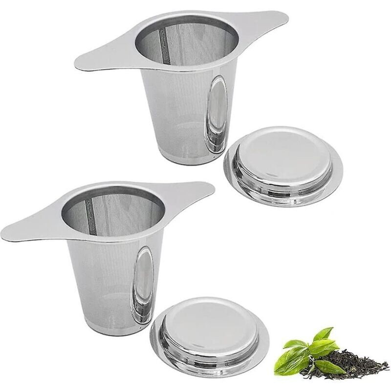 Feinmaschiges Teesieb für losen Tee – Teesieb aus Edelstahl – 2-teilig – für losen Tee – Extra feines Sieb FLITI