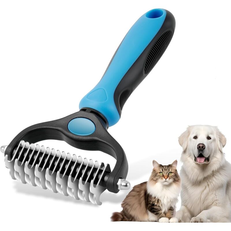 Gabrielle - Fellpflegebürste für Haustiere, doppelseitiger Rechen für Hunde und Katzen, professionelle Entwirrungsbürste zum Entfernen von