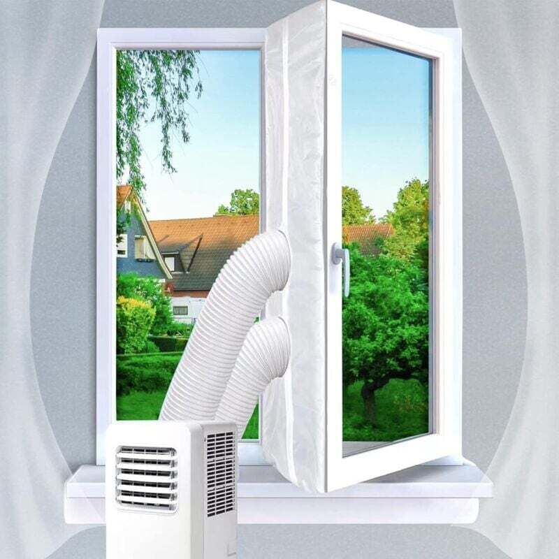 Fensterdichtung für mobile Klimageräte und Wäschetrockner (400 cm) – Klimaanlagen-Dichtungsset – Luftaustauschschutz für das Fenster mit