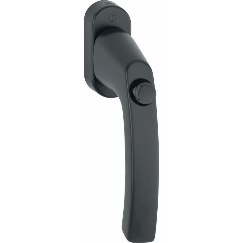 Hoppe - Fenstergriff liège - Druckknopf, Vierkant 7 x 40 mm, Alu schwarz matt