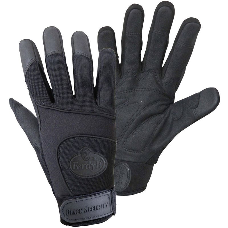FerdyF. 1911-8 BLACK SECURITY Mechanics Clarino®-Kunstleder Montagehandschuh Größe (Handschuhe): 8,