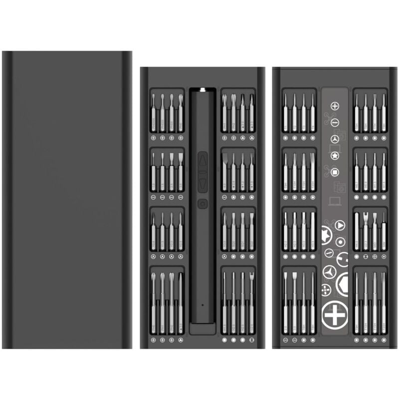 Feriany Schraubendreher-Set, Elektrisches Schraubendreher-Set, Wiederaufladbares Präzisions-Schraubendreher-Kit, Reparaturwerkzeug für Uhren, Brillen