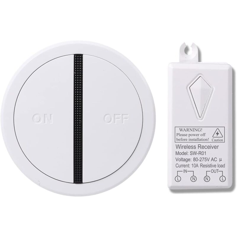Fernbedienungs- und Empfängerset, Mini-Tragbares Relais, Keine Verkabelung, Kein WLAN erforderlich, Für LED-Leuchten, Lampen, Ventilatoren,