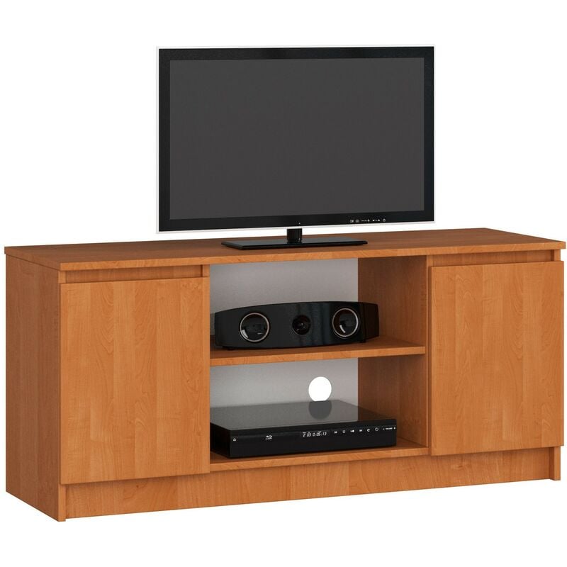 Akord - tv Schrank Fernsehkommode 120 cm Erle 2 Türen 2 Ebenen B120 x H55 x T40 cm