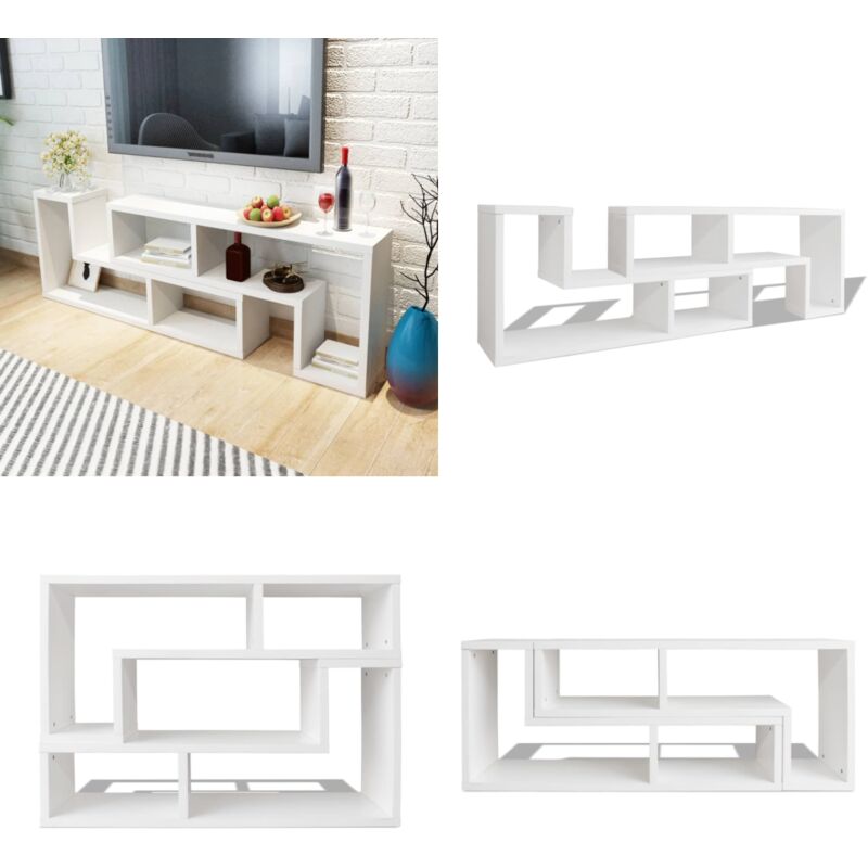 Vidaxl - Fernsehschrank doppelt L-förmig Weiß - TV-Schrank - Fernsehregal - Weißer TV-Stand - L-förmiger TV-Schrank - Multifunktionales Möbelstück