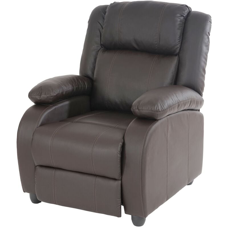 HHG - Fernsehsessel Relaxsessel Liege Sessel Glasgow, Kunstleder coffee