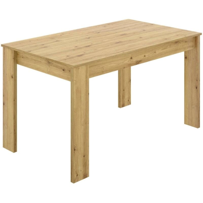 Fester-Tisch Dbagatt, Mehrzweck-Esstisch, rechteckiger Tisch für die Küche oder das Esszimmer, 139 x 81 x 77 cm, Nodi-Eiche - Dmora