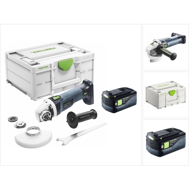 Festool AGC 18-125 EB-Basic Akku Winkelschleifer 18 V 125 mm Brushless + 1x Akku 5,0 Ah + Systainer - ohne Ladegerät