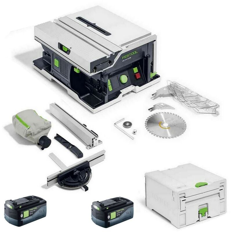 Festool - Akku Tischkreissäge csc sys 50 EBI-Basic + 2x Akku bp 18 Li 5,0 asi eu