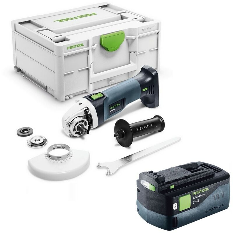 Akku-Winkelschleifer agc 18-125 EB-Basic + bp 18 Li 5,2 as-asi 577031 - Festool