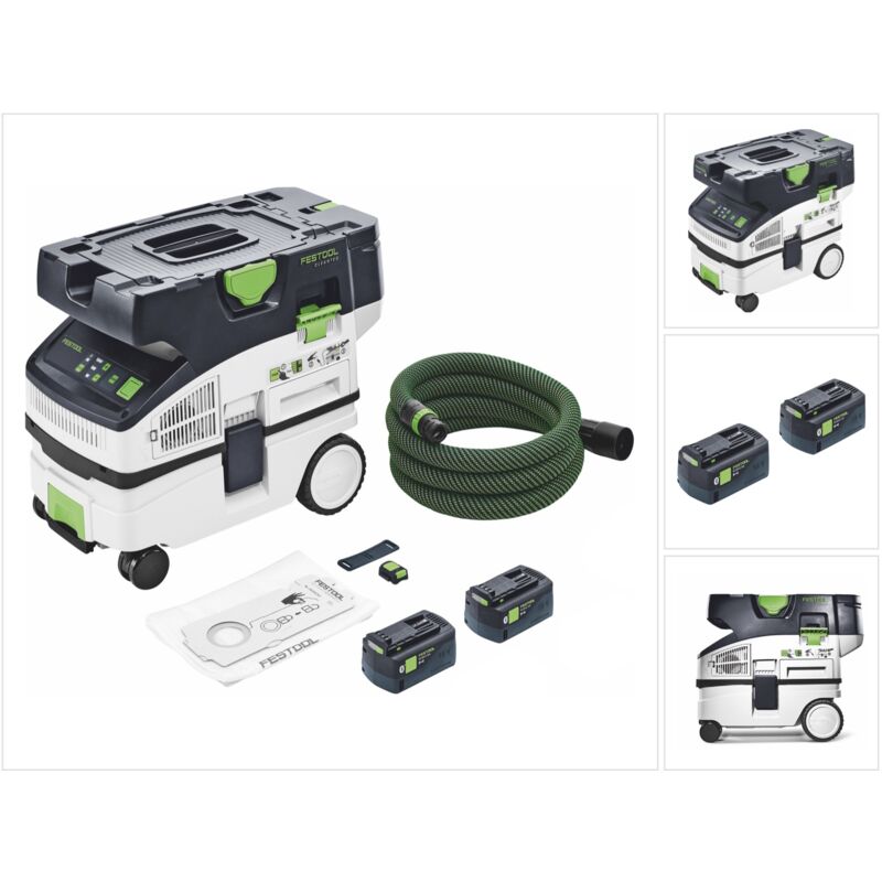 Festool CTLC MINI I-Basic Akku Absaugmobil 36 V ( 2x 18 V ) Staubkl. L + 2x Akku 5,0 Ah - ohne Ladegerät