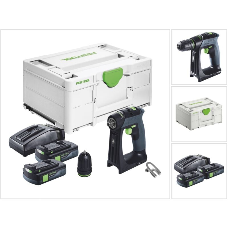 Cxs 18 Akku Bohrschrauber 18 v 40 Nm Brushless + 2x Akku 3,0 Ah + Ladegerät + Systainer - Festool