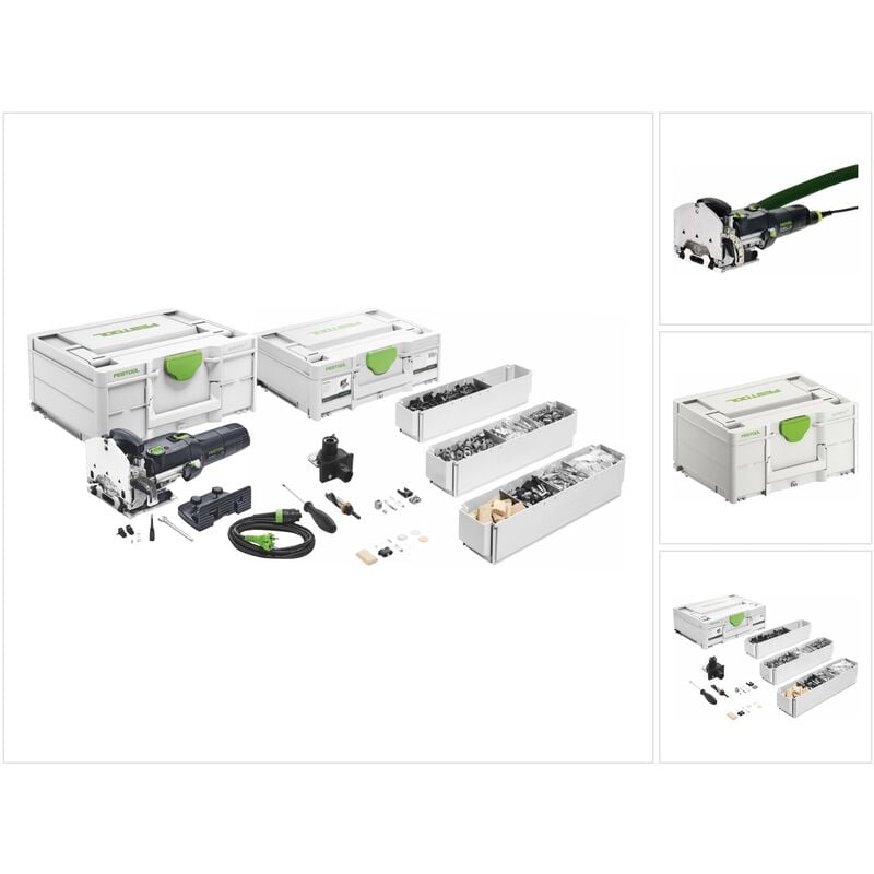 Festool DF 500 Q-Plus Dübelfräse 420 W 4 - 10 mm + Systainer ( 576413 ) + KV-SYS D8 DOMINO Verbinder Sortiment ( 576797 )