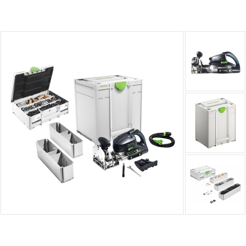 Festool DOMINO XL DF 700 EQ-Plus Dübelfräse 720 W + Festool SV-SYS D14 Domino Verbinder Sortiment + Systainer