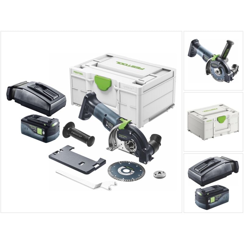 Festool DSC-AGC 18-125 FH EB-Basic Akku Freihandtrennsystem 18 V 125 mm Brushless + 1x Akku 5,0 Ah + Ladegerät + Systainer