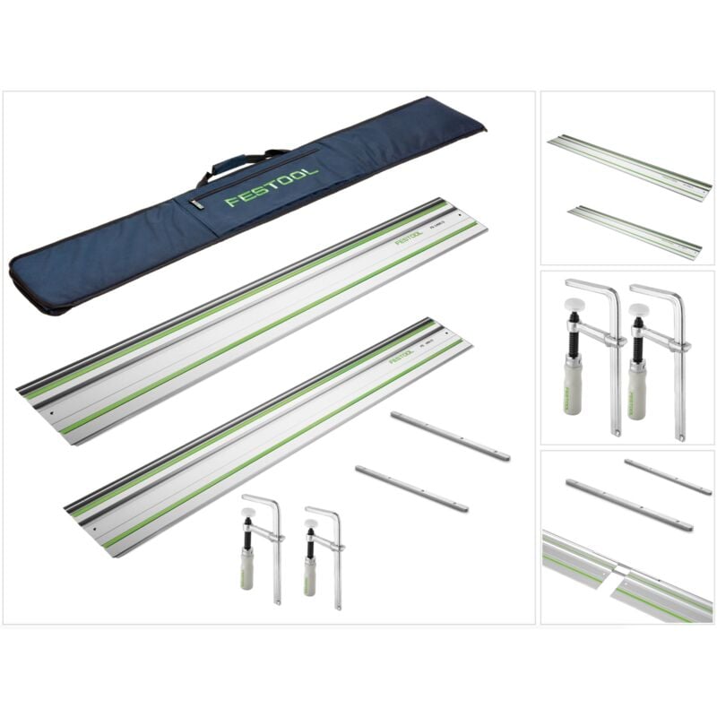 Festool Führungsschiene Set mit FS 1400/2 + FS 800/2 + 2x Verbindungsstück + FS-Bag + 2x Schraubzwinge