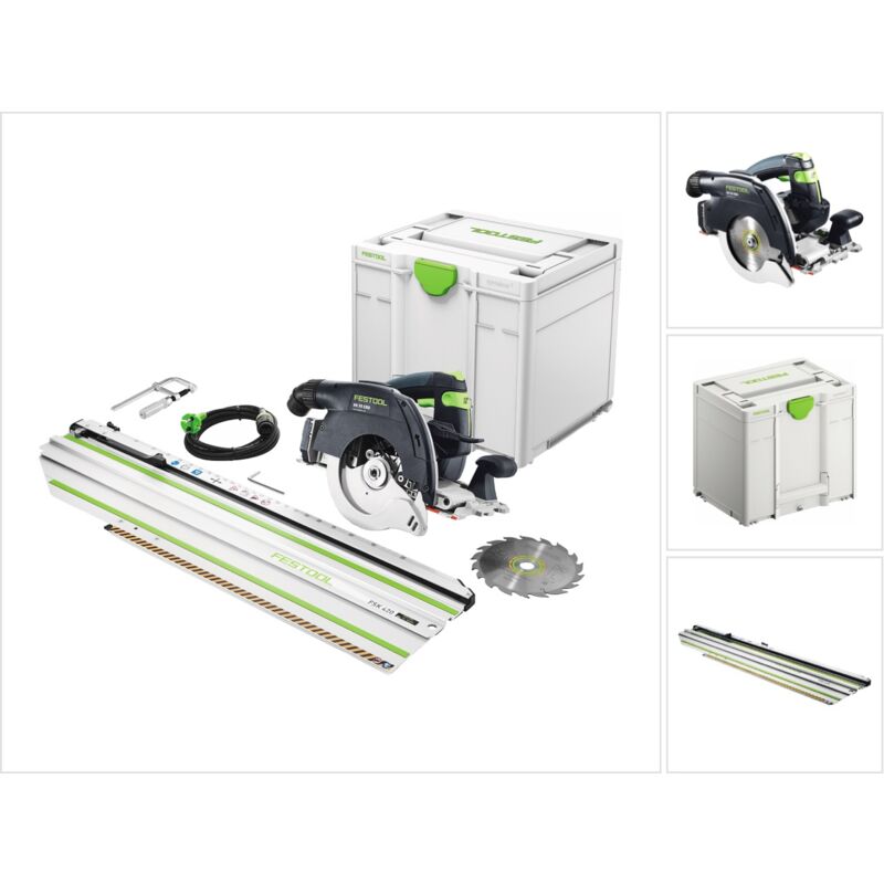 Handkreissäge hk 55 EBQ-Plus-FSK 420, incl. Kreissägeblatt, Kappschiene, Zubehör, Systainer - Festool