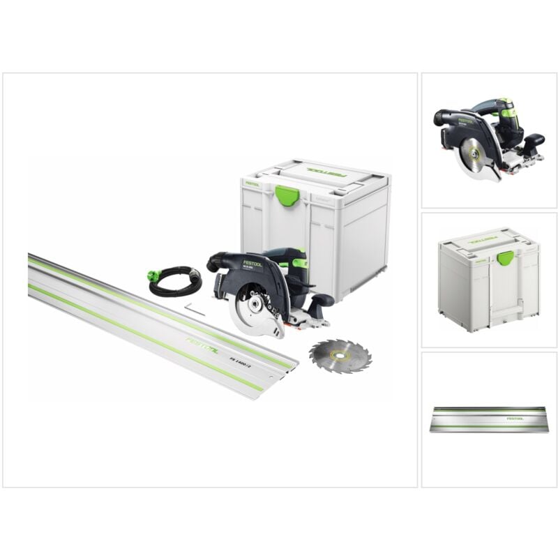 Handkreissäge hk 55 EBQ-Plus-FS, incl. Kreissägeblatt, Führungsschiene, Zubehör, Systainer - Festool