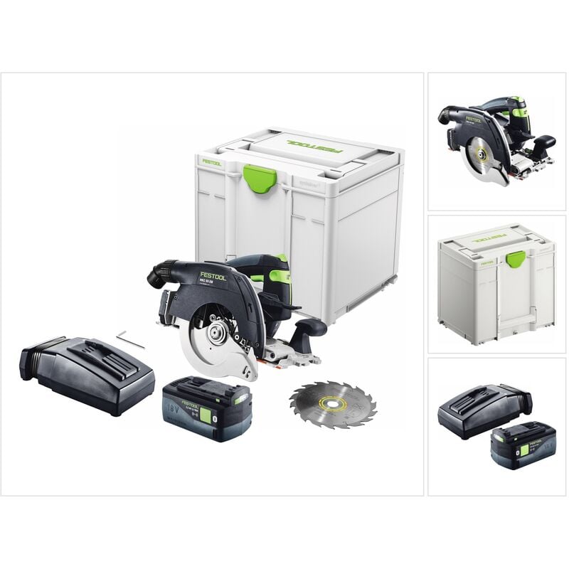 Festool HKC 55 EB-Basic Akku Handkreissäge 18 V 160 mm Brushless + 1x Akku 5,0 Ah + Ladegerät + Systainer