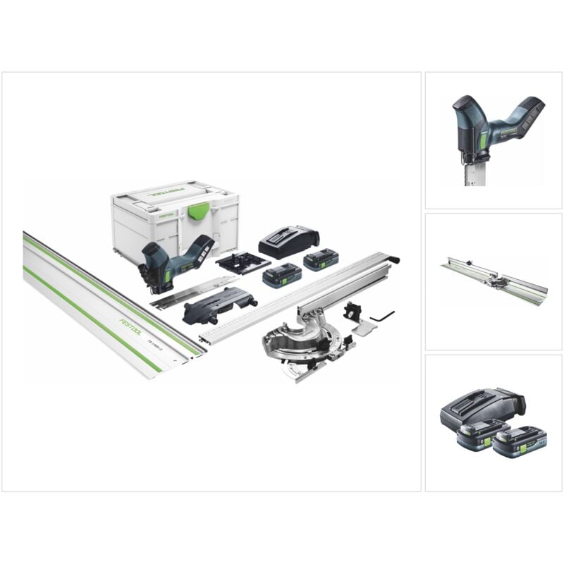 Festool - isc 240 hpc 4,0 EBI-Plus-XL-FS Akku Dämmstoffsäge 18 v 240 mm ( 576572 ) + 2x Akku 4,0 Ah + Ladegerät + Führungsschiene + Systainer (