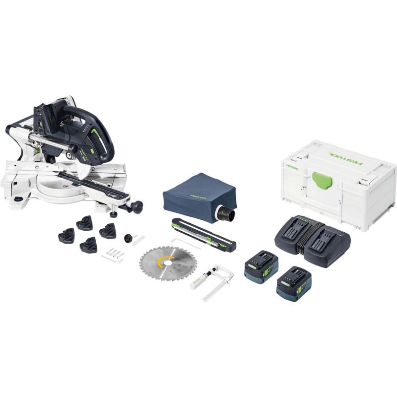 Akku-Kapp-Zugsäge ksc 60 eb 5,0 I-Plus kapex, incl. Energie-Set 2x5 Ah, Kreissägeblatt, Zubehör, Systainer - Festool