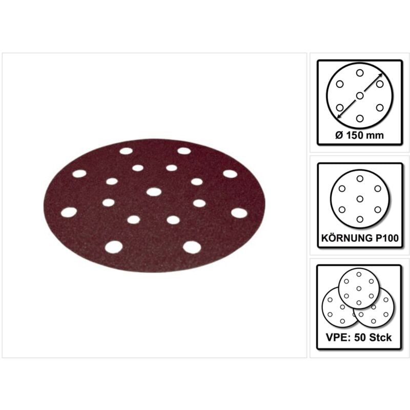 Stf D150/16 Rubin2 Schleifscheiben P100 RU2/50 150 mm / 50 Stück ( 499120 ) - Festool
