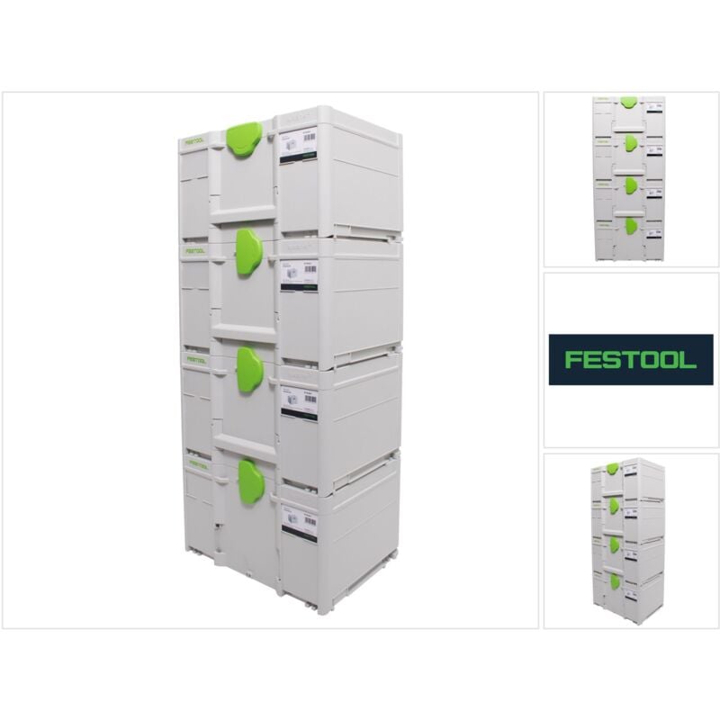 Systainer Set 4x SYS3 m 237 ( 4x 204843 ) 21,4 Liter 396x296x237mm Werkzeugkoffer koppelbar - Festool