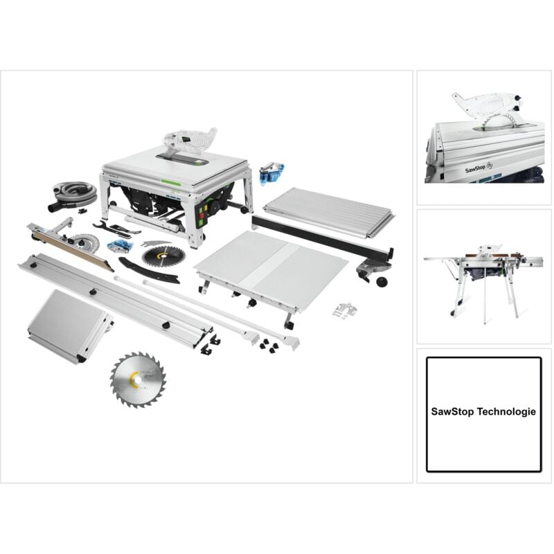 Festool TKS 80 EBS Set Tischkreissäge 2200 Watt 254 mm ( 575828 ) + Panther Kreissägeblatt PW24 ( 575974 ) + 1x KT-TKS 80 Patrone ( 575851 )