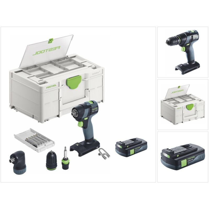 Festool TXS 18-Basic-Set Akku Bohrschrauber 18 V 40 Nm Brushless + 1x Akku 3,0 Ah + Systainer - ohne Ladegerät