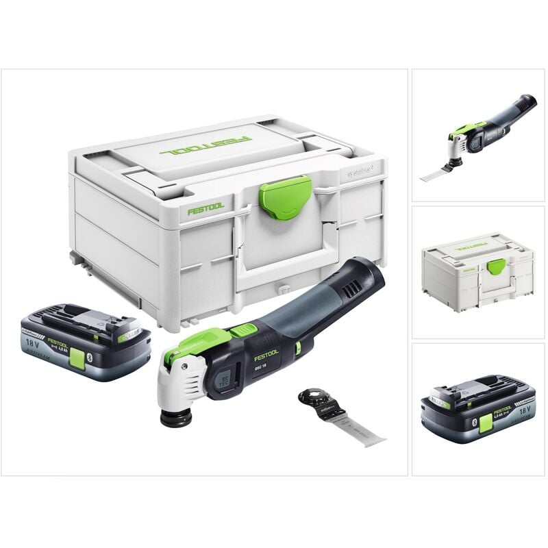 Vecturo osc 18 E-Basic Akku Oszillierer 18 v Starlock Max Brushless + 1x Akku 4,0 Ah + Systainer - ohne Ladegerät - Festool
