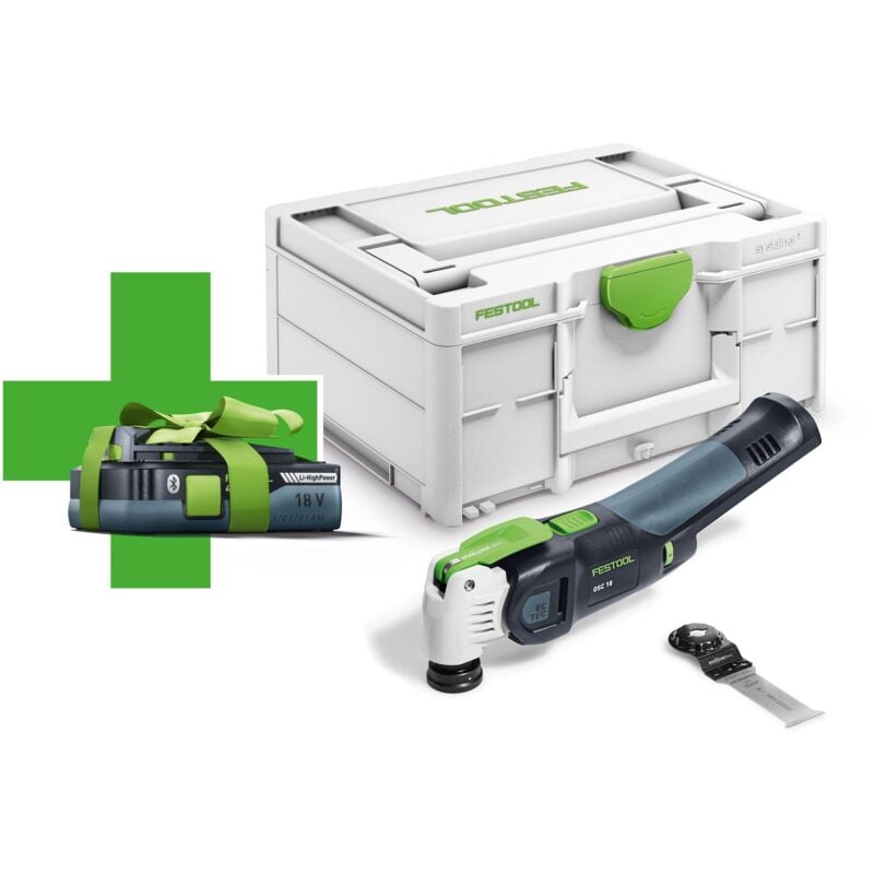 Osc 18 E-Basic-4,0 Akku Oszillierer 18 v Starlock Max ( 577033 ) Brushless + 1x Akku 4,0 Ah + Systainer - ohne Ladegerät - Festool