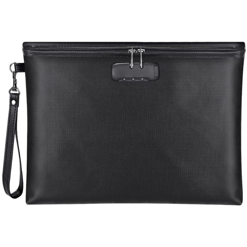 Feuerfeste Dokumententasche mit Zahlenschloss, Geldkassette, wasserdichte Tasche für Reisepass, Führerschein, A4-Dokumente, Rechnungen, Vertrag,