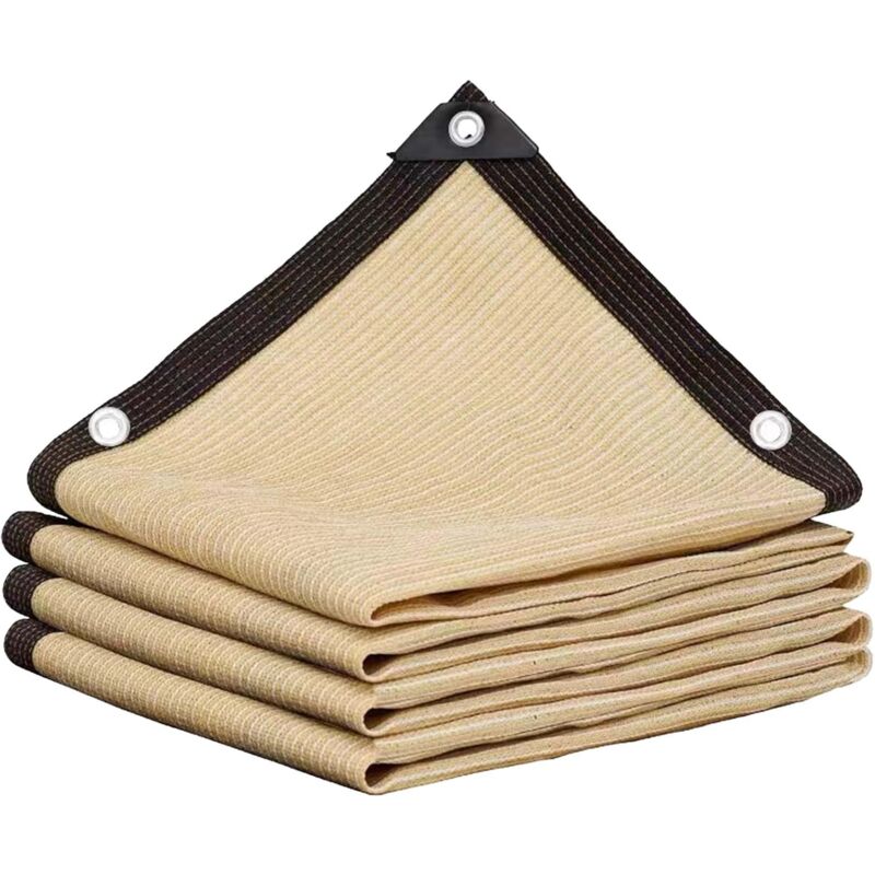 Jn.songs - Garten Schattierungsnetz, Schattennetz mit Ösen für Pergola, Terrasse, Pflanzen, Gewächshaus, Hühnerstall, Braun - 3x5m