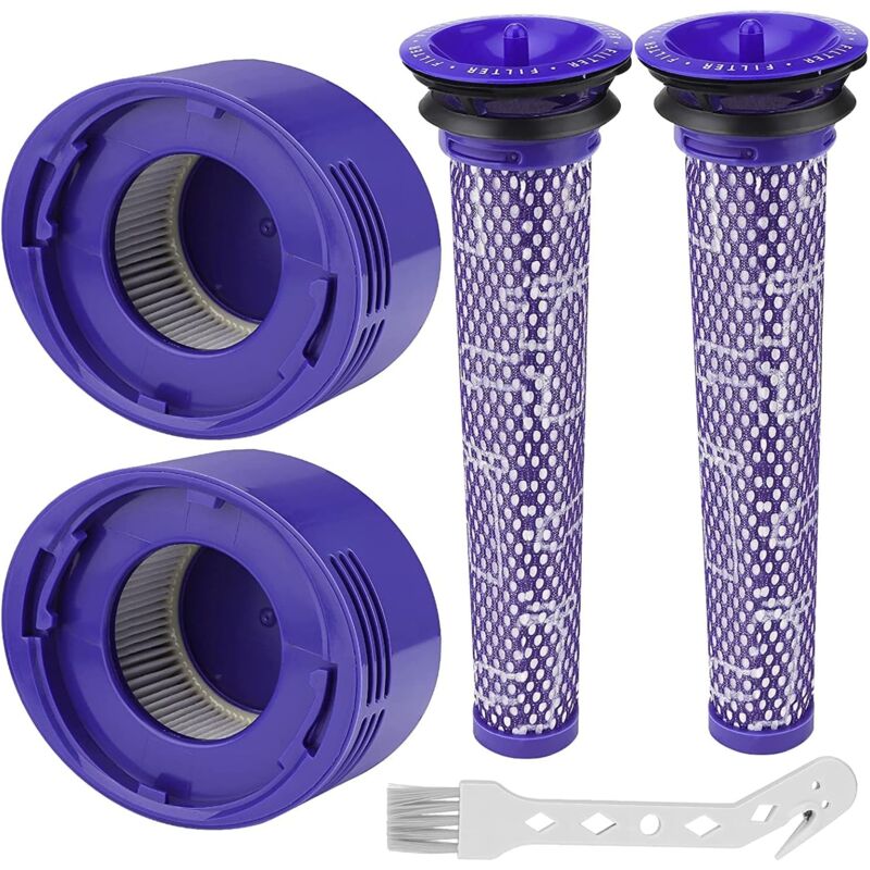 Filter für Dyson V8 V7 Staubsauger, 5 Stück Ersatzteile Dyson V8 Zubehör Filter mit Reinigungsbürste für Dyson V8/V7, Ersatzfilterkit für Dyson V8/V7